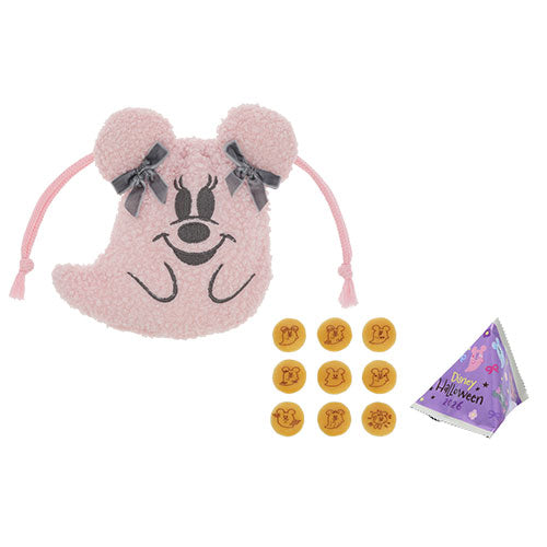TDR - 2026 Disney Halloween x Mickey & Minnie Mouse 'Scared Ghost & Pumpkin Lantern Collection x Pink Ghost Cream-Filled Biscults with Drawstring Bag Set (Release Date: Sept 15, 2026)