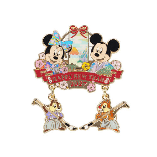 TDR - 2027 Happy New Year Collection x Mickey & Friends Pin Badge (Release Date: Dec 1, 2026)