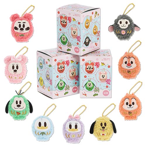TDR - 2027 Happy New Year Collection x Mickey & Friends in "Daruma" Design Plush Keychain Mystery Box Single Box (Release Date: Dec 1, 2026)