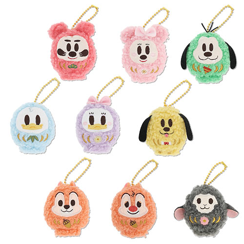 TDR - 2027 Happy New Year Collection x Mickey & Friends in "Daruma" Design Plush Keychain Mystery Box Single Box (Release Date: Dec 1, 2026)