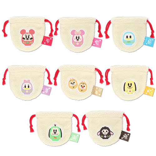 TDR - 2027 Happy New Year Collection x Mickey & Friends in "Daruma" Design Drawstring Bag Mystery Bag Single Bag (Release Date: Dec 1, 2026)