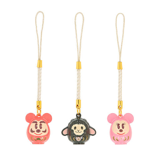 TDR - 2027 Happy New Year Collection x Mickey & Friends in "Daruma" Design Bell with Strap/Keychains Set of 3 (Release Date: Dec 1, 2026)