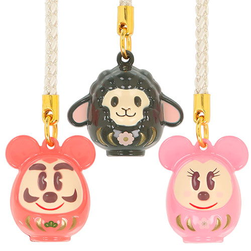 TDR - 2027 Happy New Year Collection x Mickey & Friends in "Daruma" Design Bell with Strap/Keychains Set of 3 (Release Date: Dec 1, 2026)
