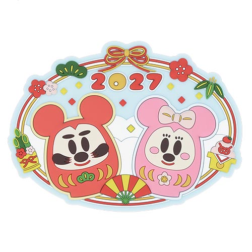 TDR - 2027 Happy New Year Collection x Mickey & Friends in "Daruma" Design Decorative Magnet (Release Date: Dec 1, 2026)
