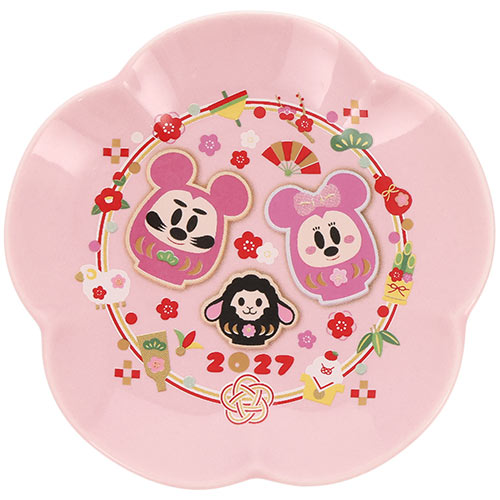 TDR - 2027 Happy New Year Collection x Mickey & Friends in "Daruma" Design Small Plates Set of 2 (Release Date: Dec 1, 2026)