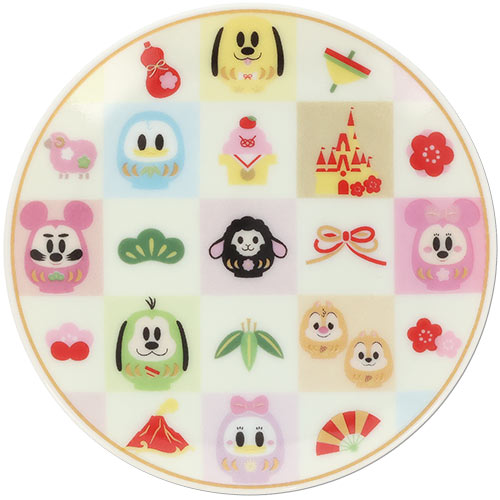 TDR - 2027 Happy New Year Collection x Mickey & Friends in "Daruma" Design Small Plates Set of 2 (Release Date: Dec 1, 2026)