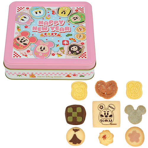 TDR - 2027 Happy New Year Collection x Mickey & Friends in "Daruma" Design Assorted Cookies Box Set (Release Date: Dec 1, 2026)