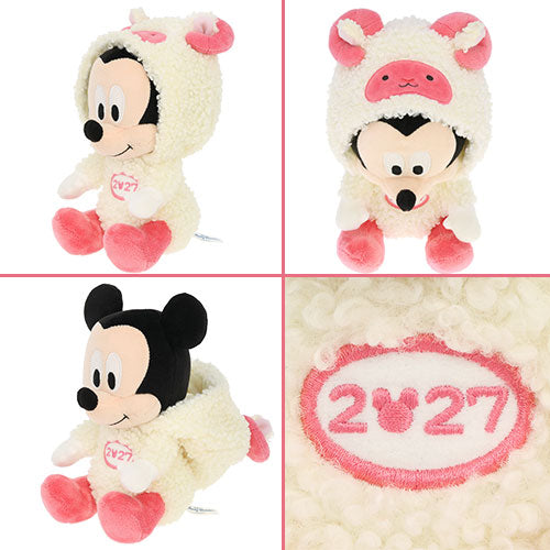 TDR - 2027 Happy New Year Collection x Mickey Mouse Year of the Sheep Zodiac Plush Toy with Minnie Mouse Finger Puppet (Release Date: Nov 19, 2026)