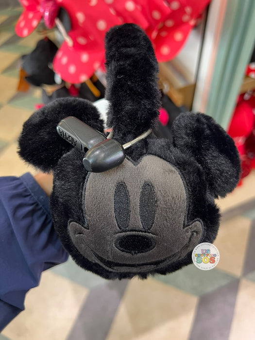 DLR/WDW - Mickey Mouse Face Icon Fluffy Black Ear Muffs (Adult)