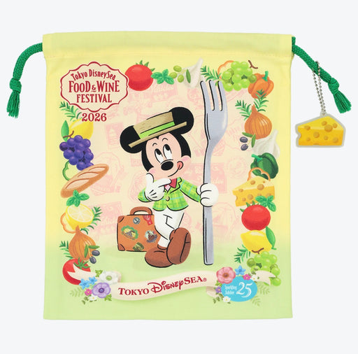 TDR - 2026 Food and Wine Festival Collection x Mickey Mouse Drawstring Bag (Release Date: Apr 8, 2026)