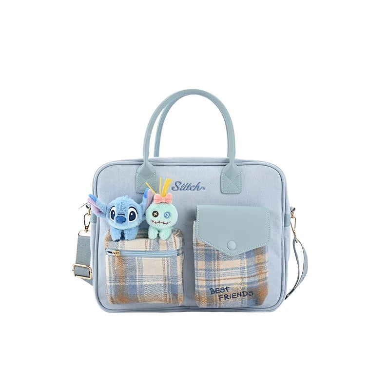 China Exclusive- Cute & Fantasy Party Stitch & Scrump Checkered Pattern 2 Ways Bag