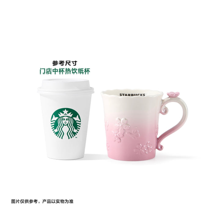 Starbucks China - Twilight Sakura 2026 - 25O. Cherry Blossom Embossed Ceramic Mug 340ml