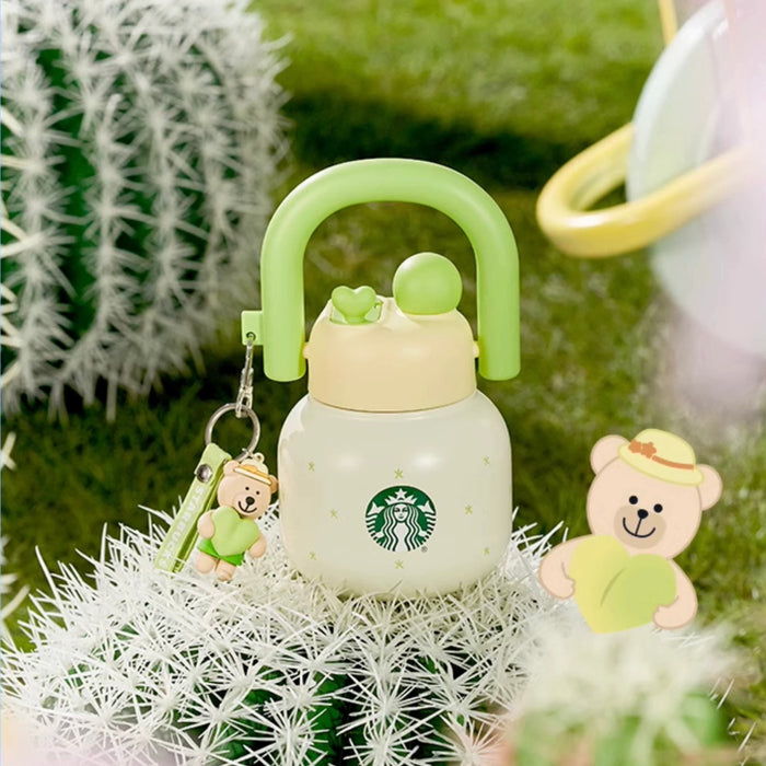 Starbucks China - Colorful Succulent Garden 2024 - 6O. Double Hole Stainless Steel Water Bottle with Bearista Charm 650ml