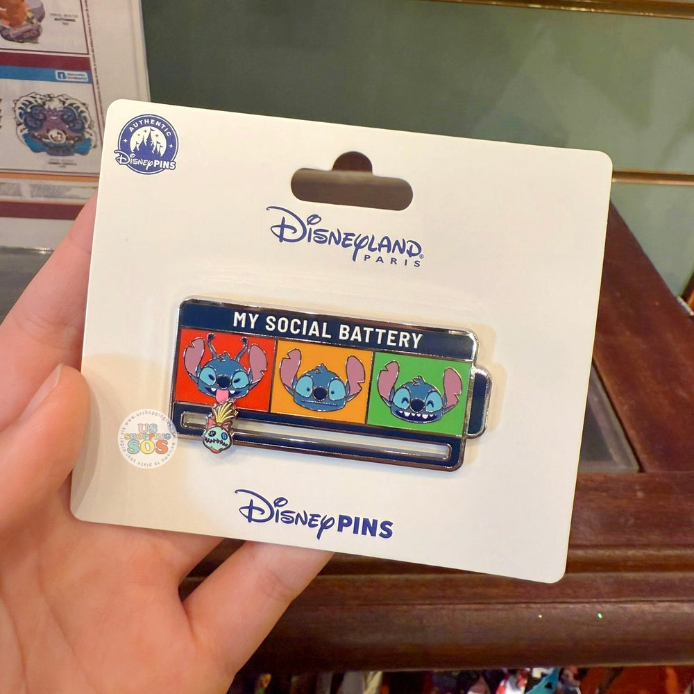 DLP - Stitch ‘My Social Battery’ Pin Badge