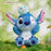 China Exclusive- Stitch with Scrump on the Head Plush Keychain