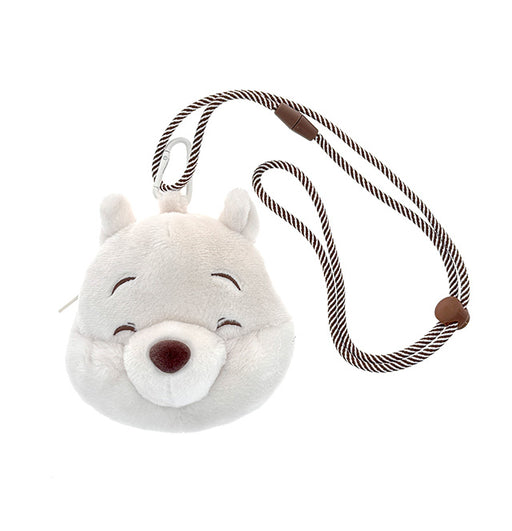HKDL - White Pooh Face Pouch with Strap
