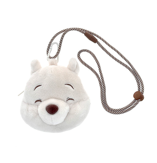 HKDL - White Pooh Face Pouch with Strap
