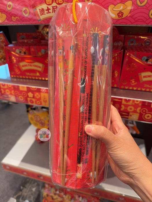HKDL - 2026 Mickey & Friends Year of the Horse Chinese New Year Collection x Mickey & Friends  Wooden Chopsticks Set of 6