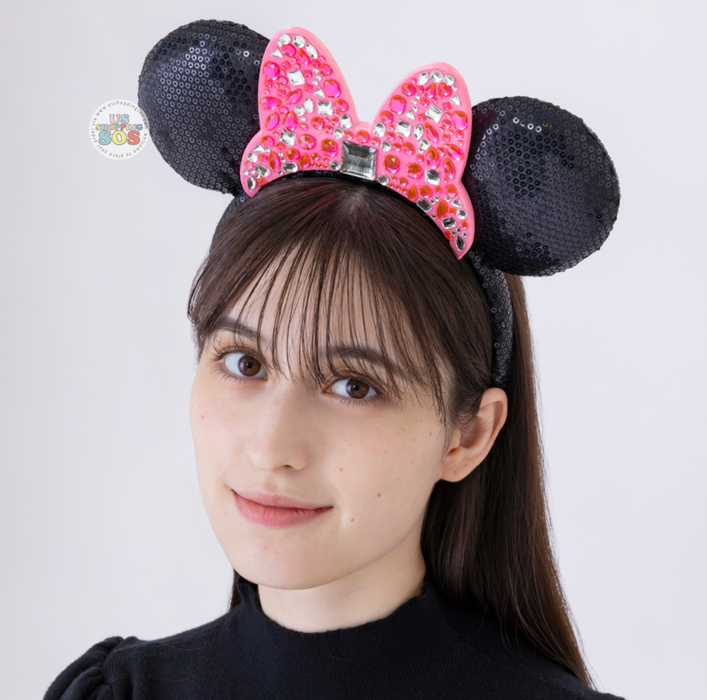 TDR - Minnie Mouse Sparkling Stones on the Flat Ribbon Ear Headband Color: Pink (Release Date: Jan 22, 2026)
