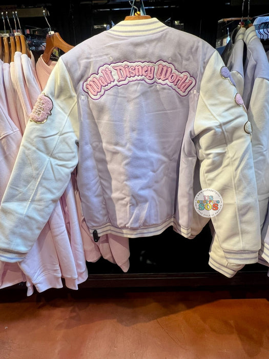 DLR/WDW - Stoney Clover Lane - “Walt Disney World” Lavender/White/Pink Varsity Jacket (Adult)