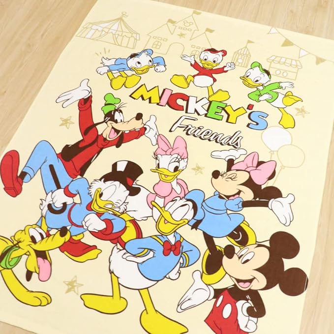 Japan Exclusive - Disney, Mickey & Friends, Gauze Front, Pile Fabric Lining, 100% Cotton, Pink