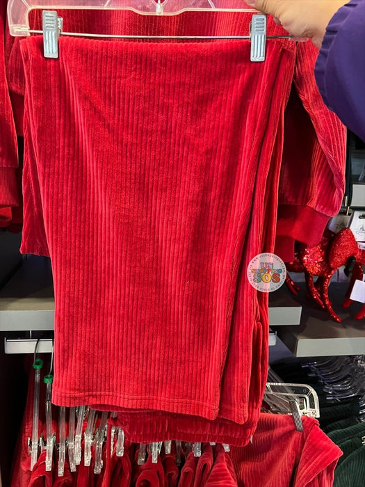 DLR/WDW - Christmas 2025 - Embroidered Mickey Icon Red Corduroy Lounge Pants (Adult)