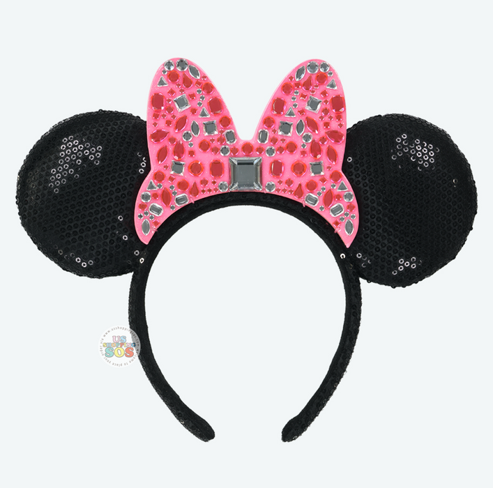 TDR - Minnie Mouse Sparkling Stones on the Flat Ribbon Ear Headband Color: Pink (Release Date: Jan 22, 2026)