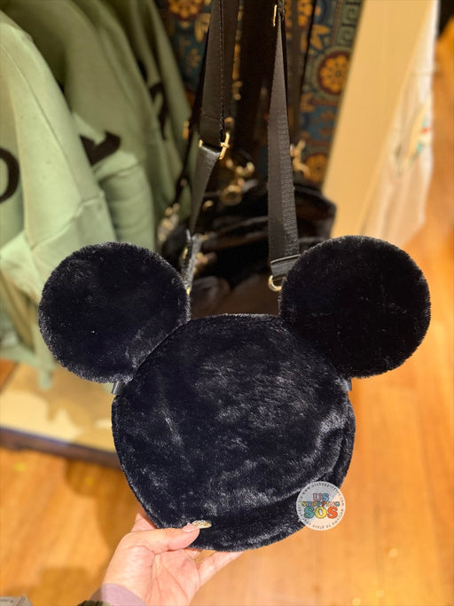 DLR/WDW - Mickey Icon Black Fluffy Crossbody Bag