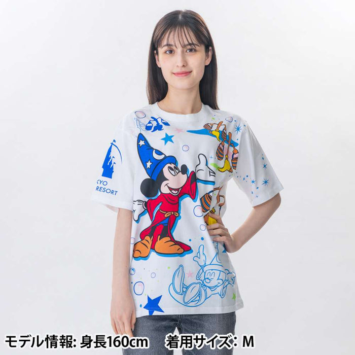 TDR - The Sorcerer's Apprentice Mickey Mouse & Magic Brooms T Shirt for Adults Color: White (Release Date: June 19, 2025)