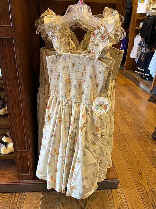 WDW - Epcot World Showcase United Kingdom 🇬🇧 - Her Universe 2026 Classic Pooh British Guard & Friends All-Over-Print Butter Yellow Woven Dress (Adult)