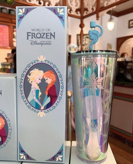 On Hand!!!! HKDL - World of Frozen Starbucks 24oz Cold Cup with Stopper
