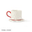 Starbucks China - Valentine’s Pink Kitty 2024 - 7. Woolen Yard Pattern Ceramic Mug + Paw Saucer 340ml