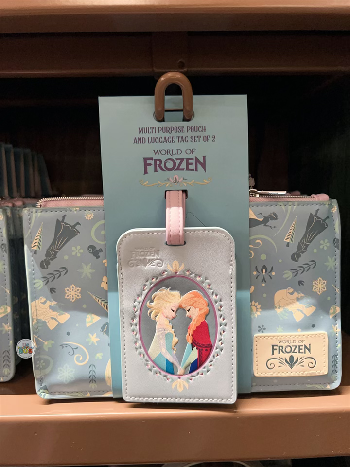 HKDL - World of Frozen Multi Purpose Pouch and Luggage Tag Set of 2