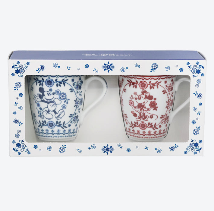 TDR - Mickey & Minnie Mouse "Flowers" Mugs Set (Release Date: Nov 14, 2024)