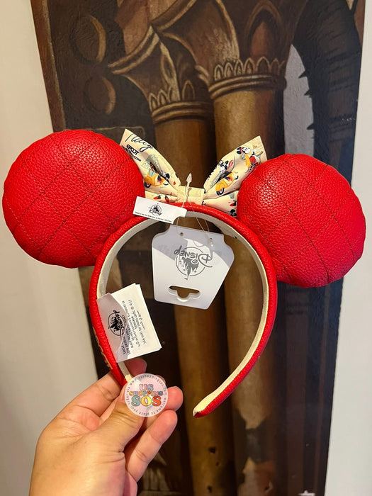 WDW - Epcot World Showcase Italy - Minnie Me Time 2025 - Minnie Red Synthetic Leather Pearl Ear Headband