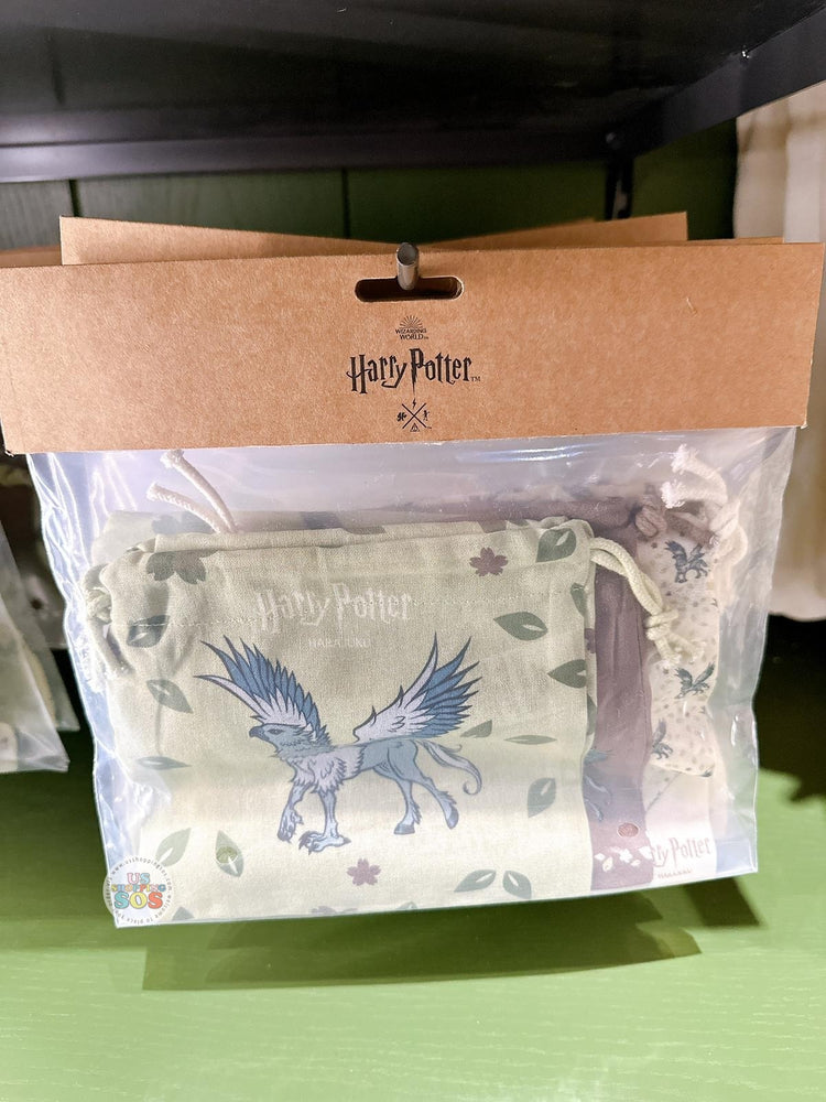Harry Potter Shop Harajuku Exclusive x 2026 Buckbeak Collection - Drawstring Bag Set of 3