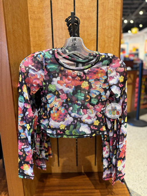 Universal Studios - Care Bears x Universal Monsters - All Characters All-Over-Print Mesh Cropped Long Sleeve Shirt (Adult)