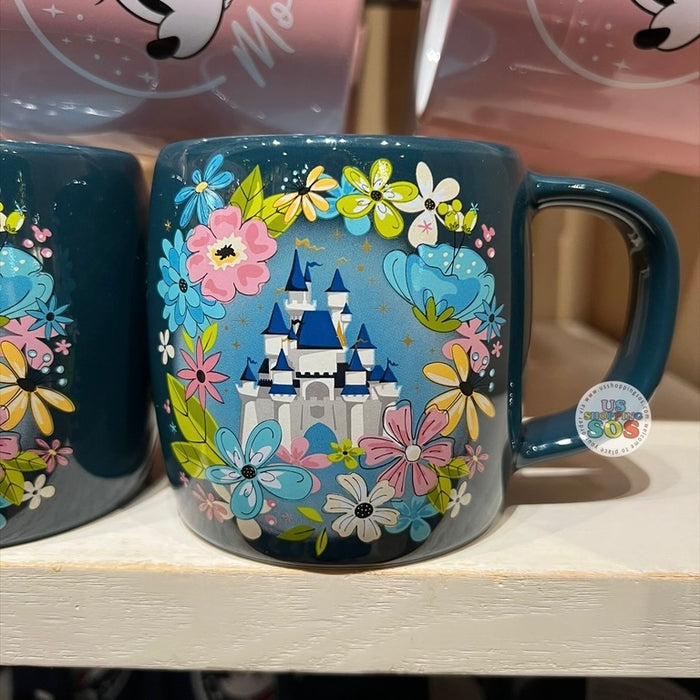 DLR/WDW - Castle & Flowers Wreath Ceramic Mug