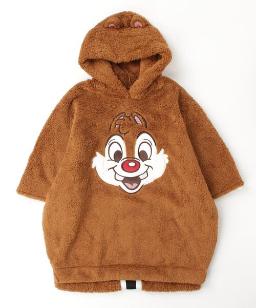Japan Exclusive -Dale Face Embroidery Boa Fleece Poncho Hoodie For Adults
