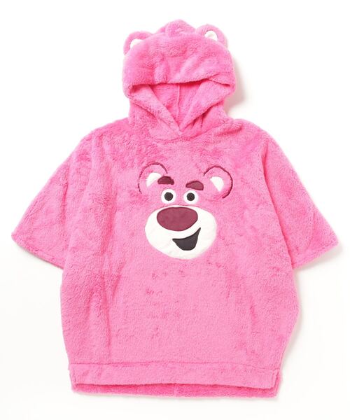 Japan Exclusive - Lotso Face Embroidery Boa Fleece Poncho Hoodie For Adults