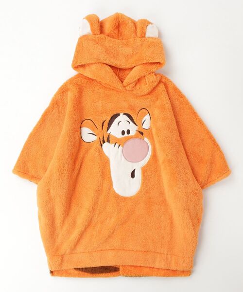 Japan Exclusive - Tigger Face Embroidery Boa Fleece Poncho Hoodie For Adults