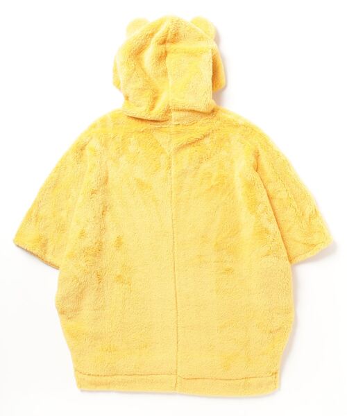 Japan Exclusive - Winnie the Pooh Face Embroidery Boa Fleece Poncho Hoodie For Adults