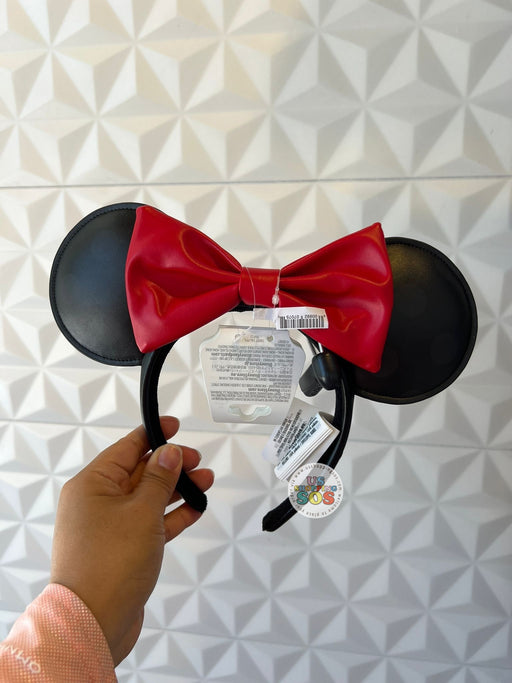 DLR/WDW - Minnie Mouse Black Imitation Leather Ear Headband