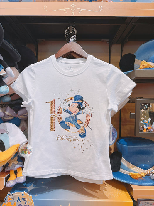 SHDL - 2026 Mickey & Friends 10th Birthday Celebration Collection x Mickey Mouse Rhinestone  T Shirt for Adults