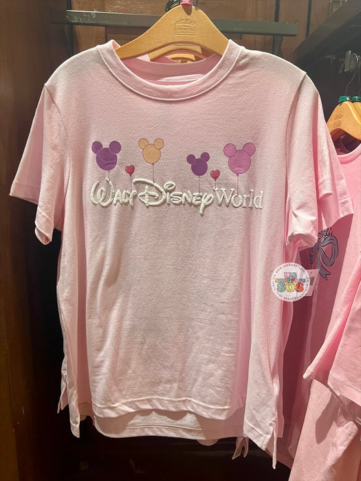 DLR/WDW - Mickey & Friends Mickey Icon Balloon Park Logo Pink Graphic Tee (Adult)