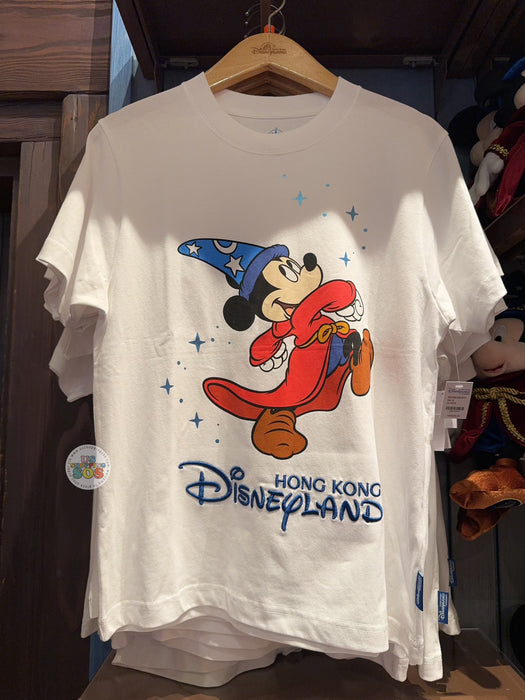HKDL - Fantasia Sorcerer Mickey Mouse with "Hong Kong Disneyland" Wordings T Shirt for Adults