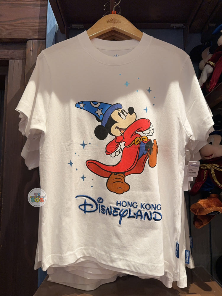 HKDL - Fantasia Sorcerer Mickey Mouse with "Hong Kong Disneyland" Wordings T Shirt for Adults