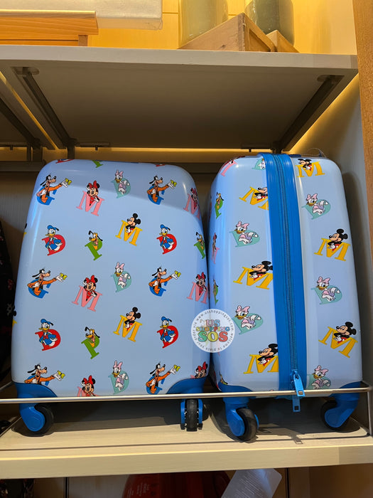DLR/WDW - Mickey & Friends All-Over-Print Blue Carry-On Suitcase
