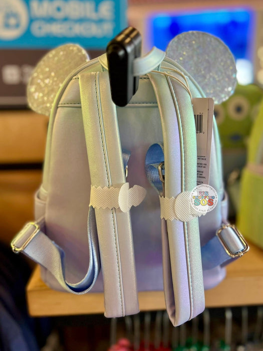 DLR/WDW - Loungefly Minnie Cinderella Blue Sequin & Imitation Leather Backpack