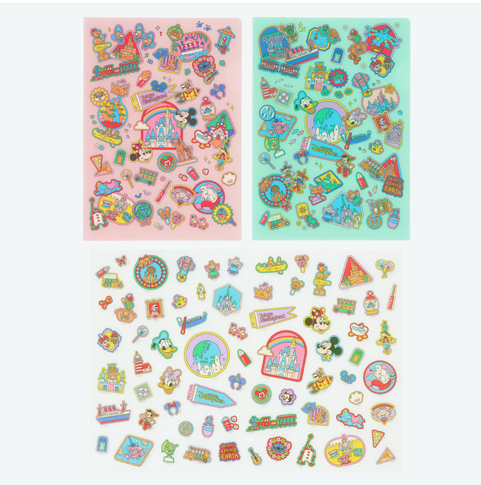 TDR - Tokyo Disney Resort "Park Map Motif" Pastel Color Collection - Clear Holder & Stickers Set (Release Date: Dec 11, 2025)